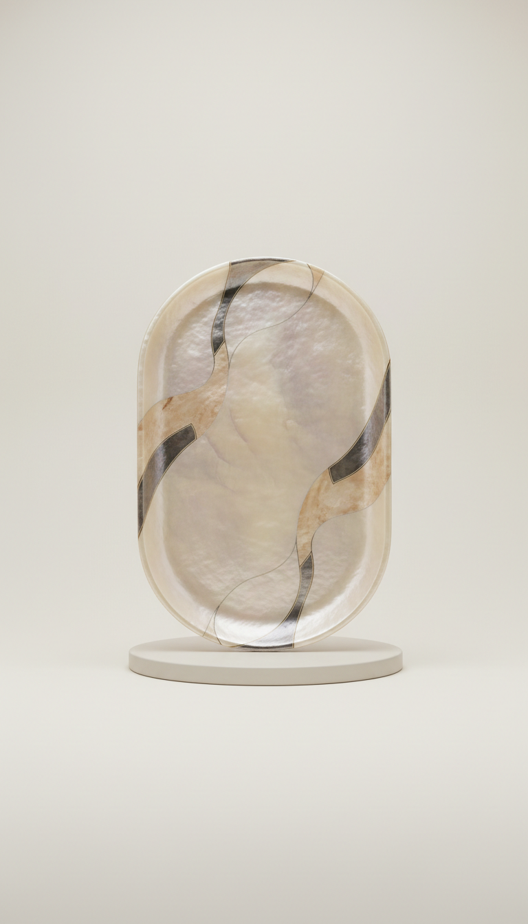 Mother Of Pearl Engraved Serving Tray